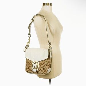 Coach Bleecker Legacy Flap Lg 11434 Signature Logo Canvas Leather